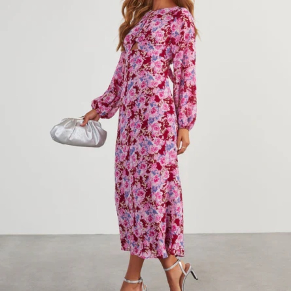 Lush Galata Chiffon Floral Midi Dress